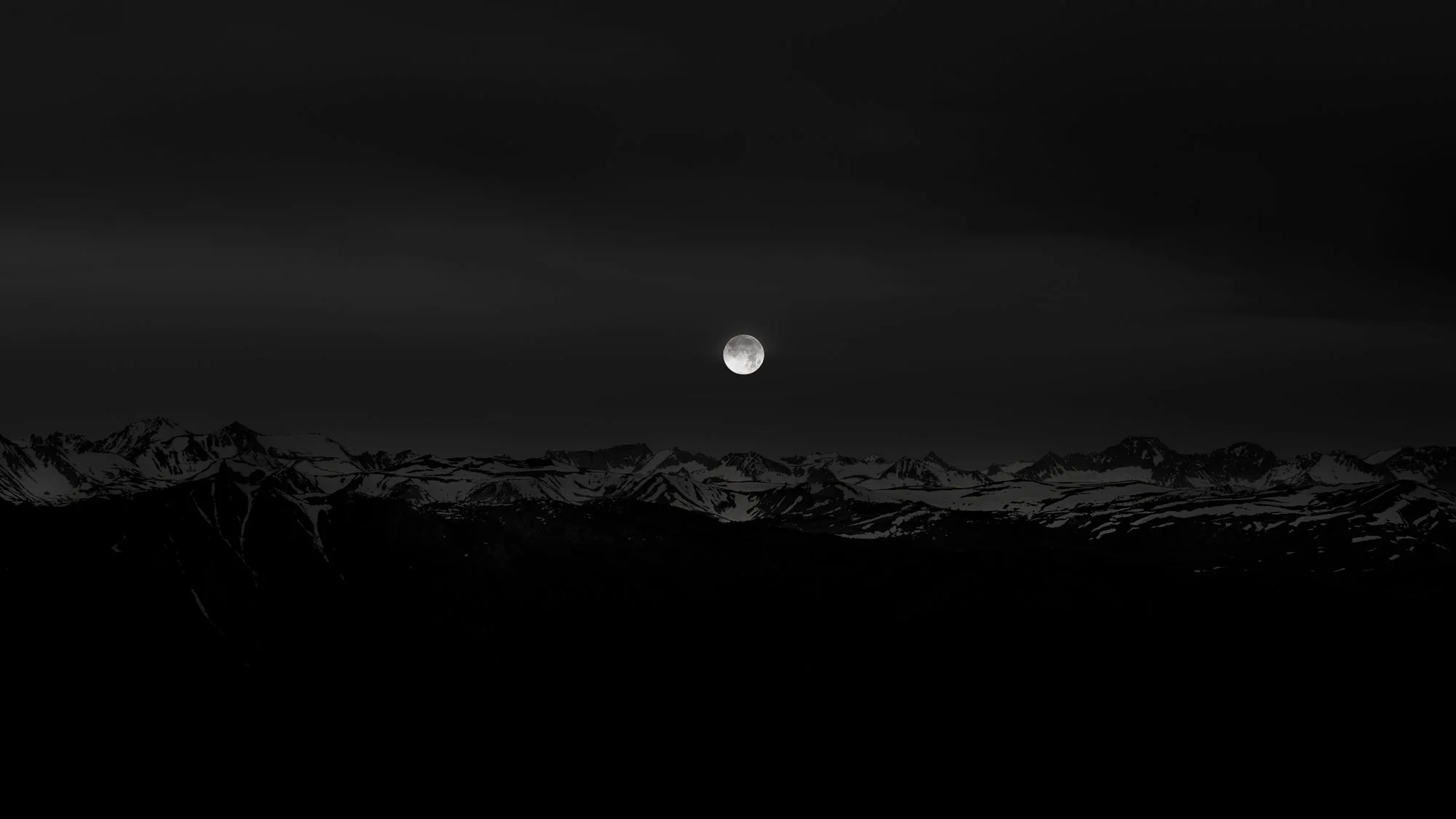Sierra Crest and Moon, from White Mountains, CA, 2019