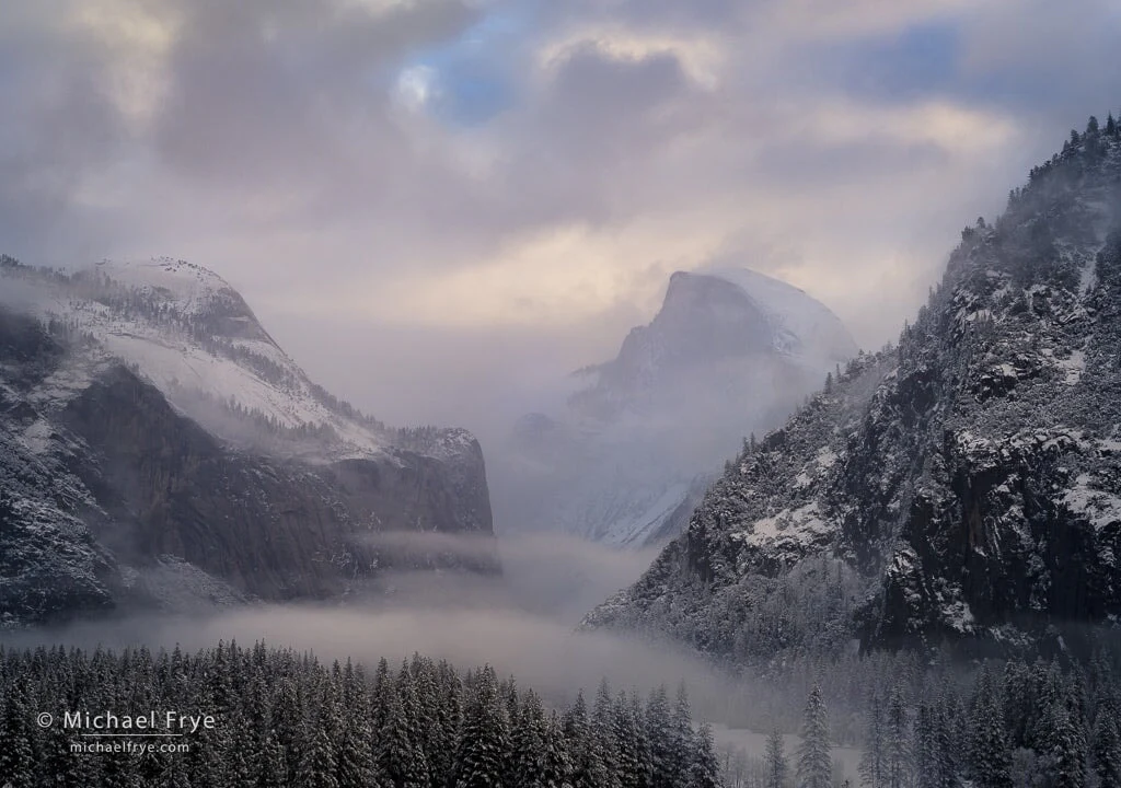 Snowy Sunrise, Half Dome