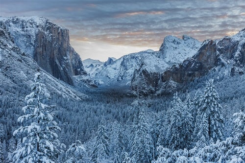 Winter Sunrise over Yosemite Valley, Yosemite National Park, California